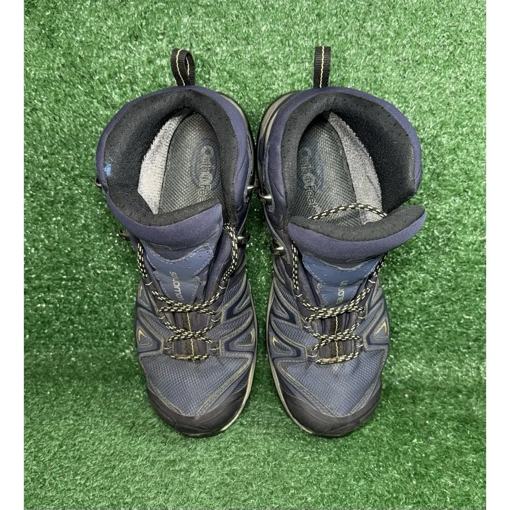Salomon X Ultra 3 Gore Tex Women Size 8.5 Blue Hiking Trail Boots Hi Top Sneaker